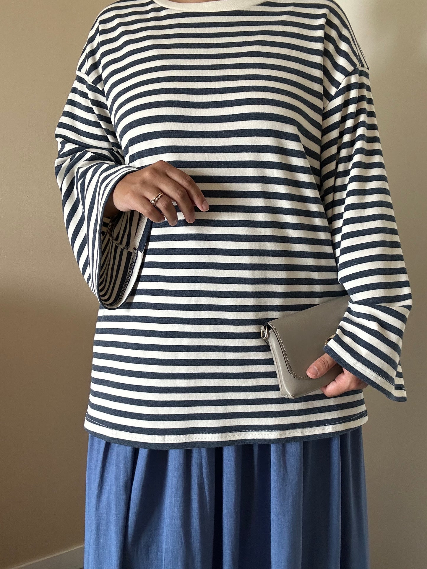 T-shirt oversize marinière
