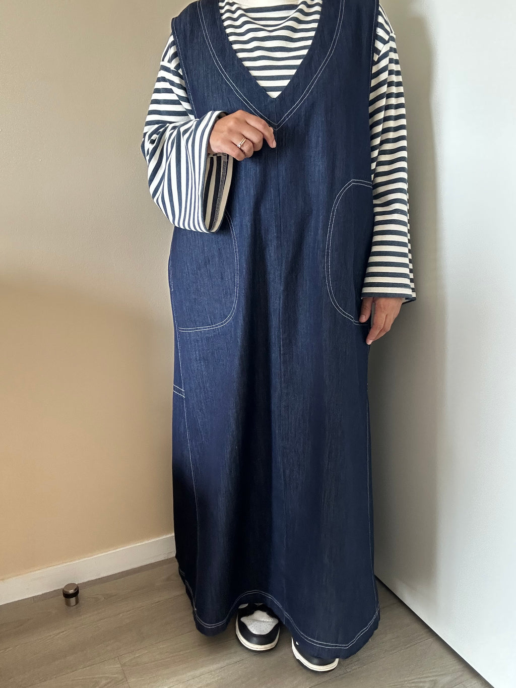 Robe sans manches en jean