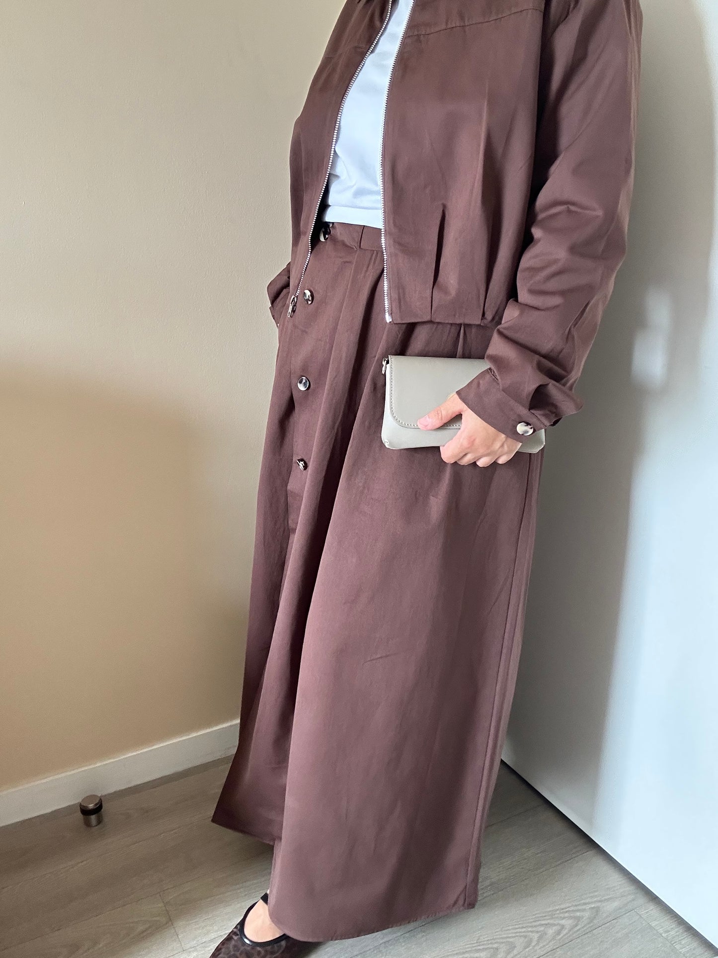 Jupe longue bouton