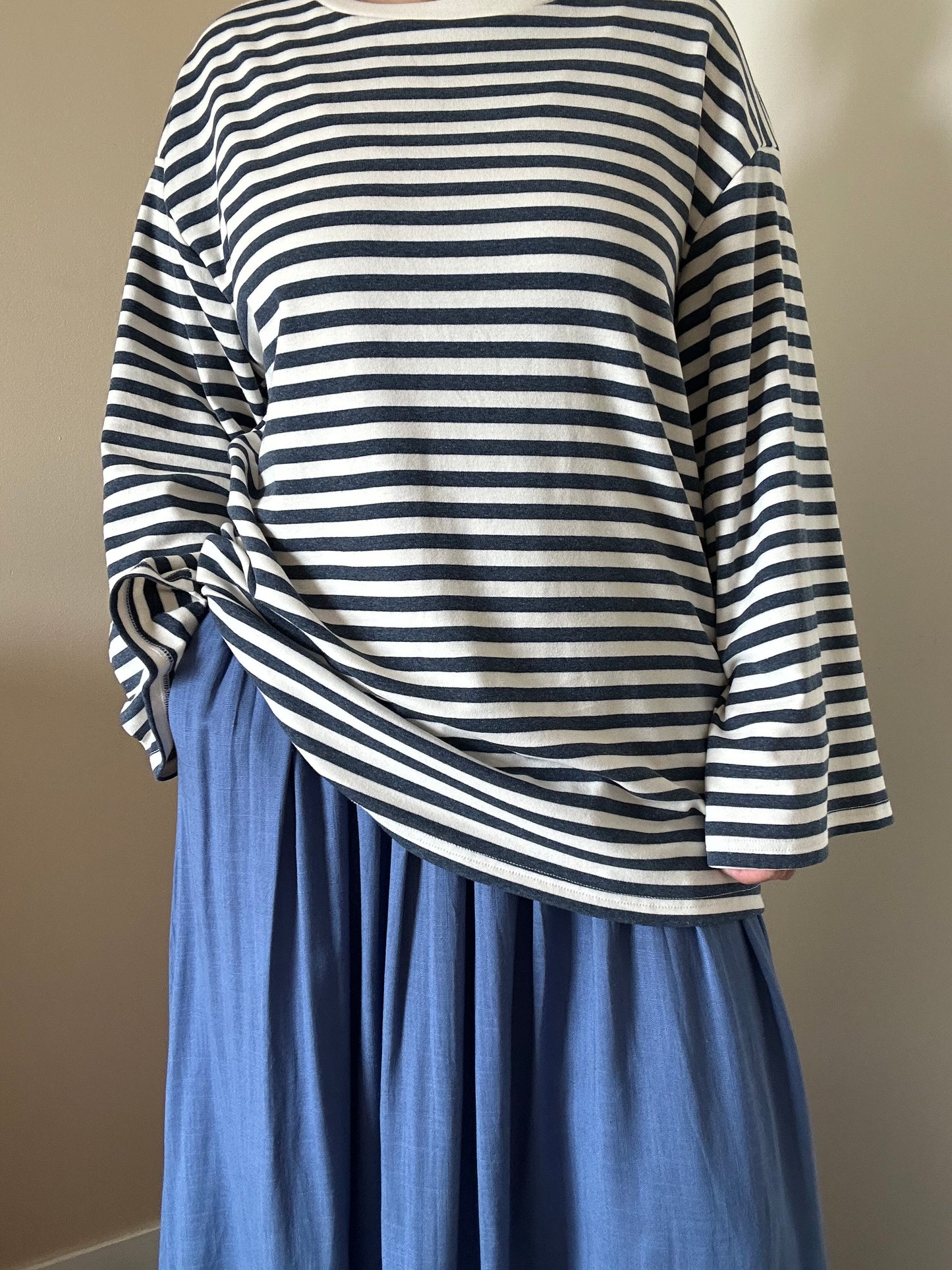 T-shirt oversize marinière