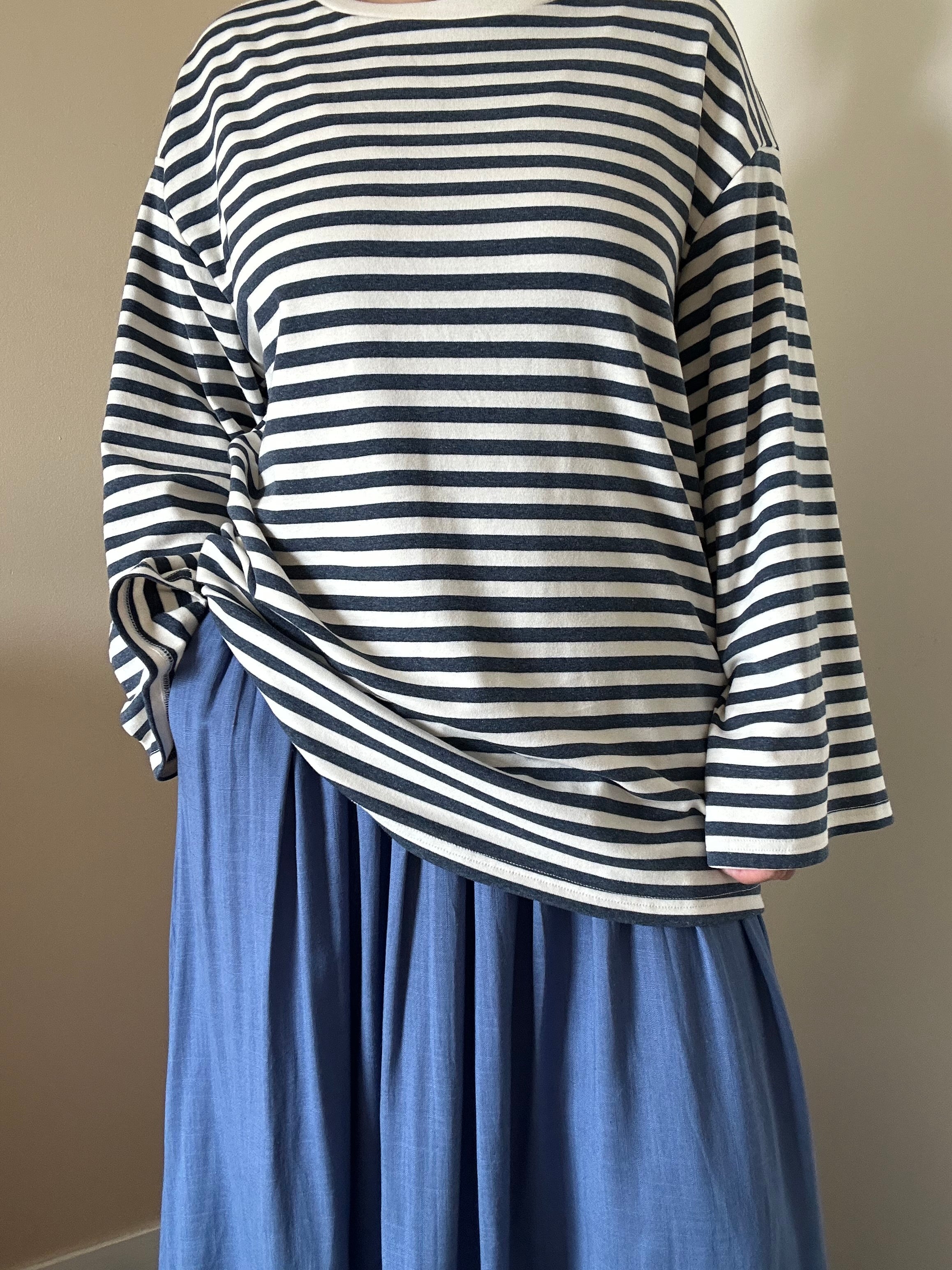 T-shirt oversize marinière