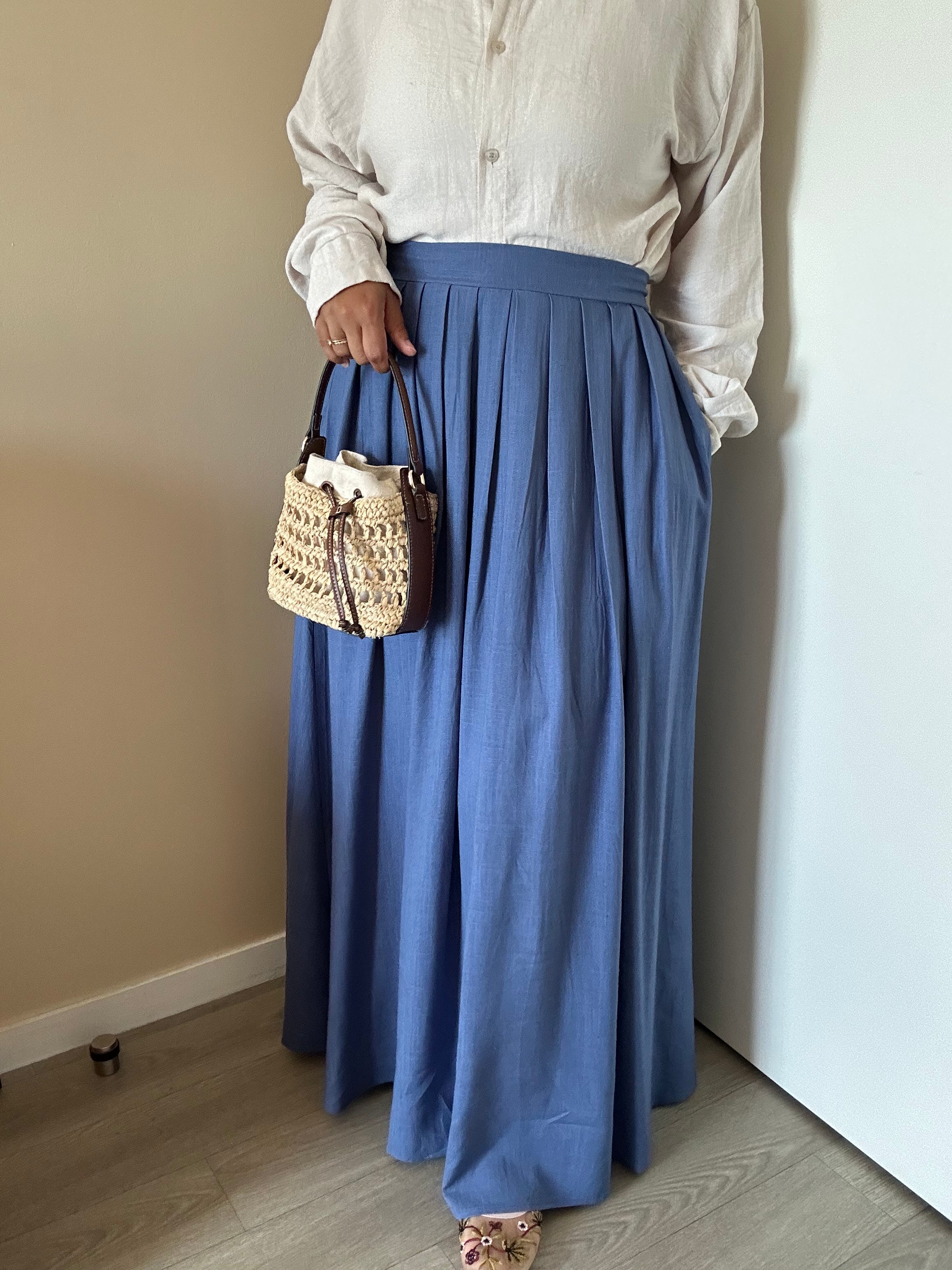 Jupe plissée Lin