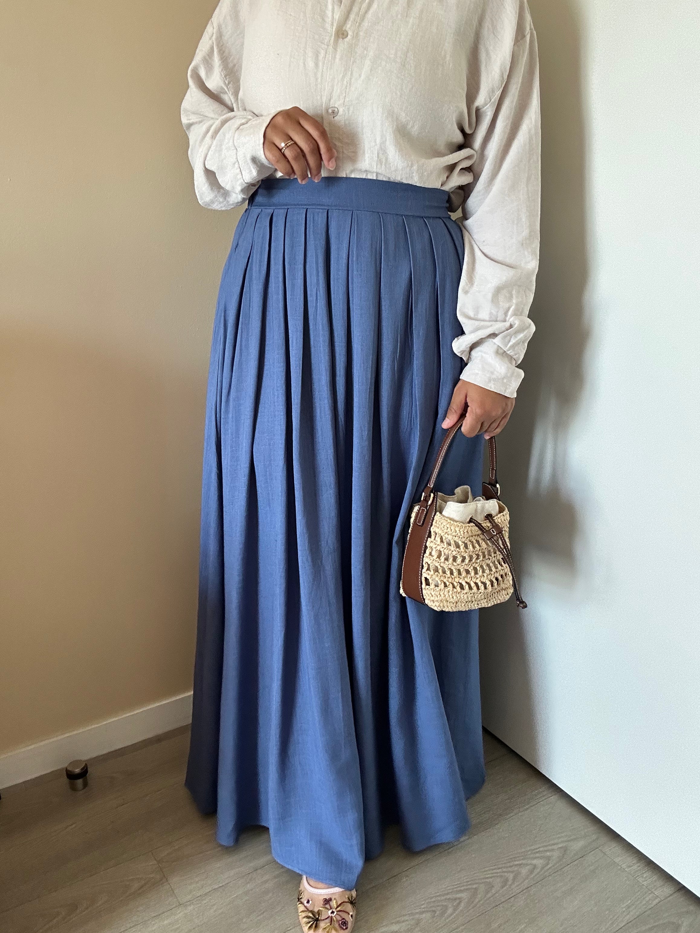 Jupe plissée Lin